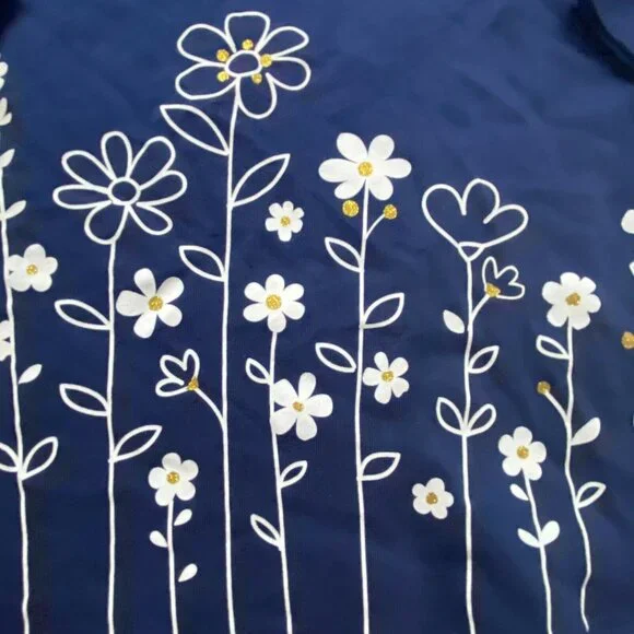 First Impressions infant girls shirt-navy blue-6-9 Months-NWT - Picture 2 of 4